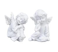 Hapivida Statua di Cherubino, 5,5×6 cm Statua Angelo in Resina Custode Bianco Statue di Piccoli Angeli Dormienti Scultura Angelo Decorativa per Interni ed Esterni Domestica (#3)