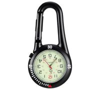 HAPKITCH Orologio da tasca con moschettone a clip, impermeabile, si illumina al buio, per donne e uomini, con quadrante bianco, per medici, infermieri, arrampicata, escursionismo, zaino cintura
