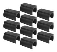 HAPKITCH Tappi per Gambe di Sedia 19 MM, Protezione Pavimento 10 Pezzi | Plastica Nera, Diametro Interno 1,90cm, Design Rigato Sotto, per Ufficio e Sale Riunioni