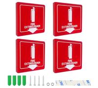 Haploon 4 cartelli per estintore con freccia verso il basso con fori di montaggio preforati per montaggio a parete cartello di sicurezza antincendio è adatto per vari luoghi pubblici