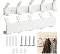 HaploS 2 Pezzi Appendiabiti da Parete con 5 Ganci e Viti, Bianco Ganci Appendiabiti Attaccapanni da Muro in Metallo in Lega di Alluminio, Cappotto Asciugamano Gancio Rack Wall Mount Gancio perGiacche