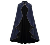 HAPNBCELE Mantello da donna in velluto con cappuccio, mantello rinascimentale medievale con cappuccio, mantello da donna, mantello con cappuccio per Halloween con chiusura ad anello in metallo (bordo