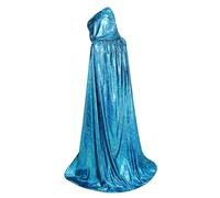 HAPNBCELE Mantello scintillante a lunghezza intera per Halloween Bling Bling Mantello per entrambi i sessi, ideale per feste a tema carnevale e abiti natalizi (160 cm, azzurro)