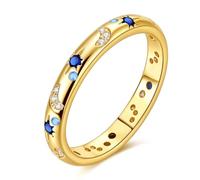 Hapour Anello da donna in argento Sterling 925, splendidi anelli impilabili per donne, come regalo, misura H1/2 - T1/2, Metallo, zirconia cubica