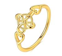 Hapour Anello da donna in argento Sterling 925, splendido anello con nodo celtico, impilabile, per donne, come regalo, misura 11/2 - S, Metallo, Non pietra preziosa