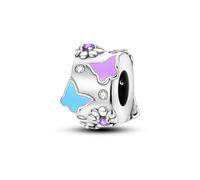 Hapour Ciondoli a forma di farfalla con fiori per bracciali Collane in argento sterling, Dijes para Pulseras Bisuteria Ciondoli Perline Gioielli con ciondoli fai-da-te Regali per donna e lei