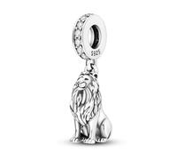 Hapour Ciondolo con ciondolo in argento sterling 925, perline pendenti per bracciale, collana, ciondoli con animali, leone, gioielli fai da te, regalo per le donne