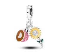 Hapour Ciondolo in Argento Sterling 940 con Perline Pendenti per Bracciale Collana Albero Amore per Sempre Luna Nuvola Coccinella Avocado Casa CZ Ciondoli Gioielli Fai da Te Regalo per Le Donne Lei