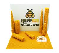 HappBee® Candele in cera d'api con piastre di cera d'api e stoppino per candele in cera d'api gialle miele profumate
