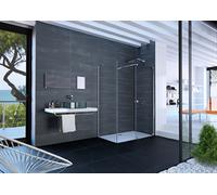 HÜPPE Xtensa pure Paroi latérale pour porte coulissante Walk-In en 1 partie, avec segment fixe, largeur:100cm, charnières à gauche et à droite, XT0308069321, XT0308069321, Cabine doccia: Profilo color