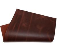 HAPPER STUDIO Pelle bovina 1,7 mm di spessore Pull-Up Crazy Horse - Fogli in vera pelle per fai da te (1, marrone cognac, A2 (420 x 594 mm)