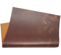 HAPPER STUDIO Pelle bovina 1,7 mm di spessore Pull-Up Crazy Horse - Fogli in vera pelle per fai da te (1, Brown Whiskey 1,7 mm, A4 (210 x 297 mm)