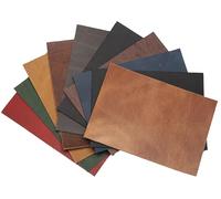HAPPER STUDIO Pelle bovina di spessore 2 mm Pull-Up Crazy Horse Fogli in vera pelle per fai da te (Multi Mix, A6 (105 x 148 mm)