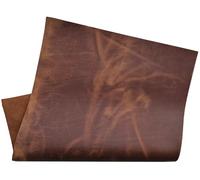 HAPPER STUDIO Pelle bovina spessore 1,7mm Pull-Up Crazy Horse Leather. Fogli di vera pelle per bricolage. (6, Brown Whiskey 1,7mm, A5 (148 x 210mm))