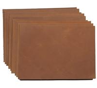 HAPPER STUDIO Pelle di manzo spessore 1,6 mm. Pelle Pull-Up Crazy Horse cerata. Foglie di vero cuoio per il fai da te. (10, Marrone chiaro, A6 (105 x 148mm)) HAPPER STUDIO Pelle di manzo spessore 1,6