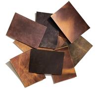 HAPPER STUDIO Pelle di manzo spessore 1,6 mm. Pelle Pull-Up Crazy Horse cerata. Foglie di vero cuoio per il fai da te. (10, Mix Marrone, A6 (105 x 148mm))