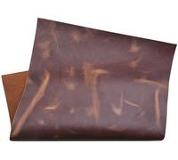 HAPPER STUDIO Pelle di manzo spessore 1,7 mm. Pelle Pull-Up Crazy Horse cerata. Foglie di vero cuoio per artigianato. (1, Marrone Whiskey, A2 (420 x 594mm))