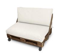 Happers Cuscini per Pallet in Naylim Impermeabile per Esterni 120x80+120x45 Ecrú