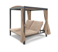 Happers Letto Balinese da Esterno con Tettuccio - Lettino Doppio da Giardino per Relax, Piscina, Terrazza e Zona Chill Out