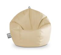 Happers Pouf Bambini Poltrona Morbida a Sacco per Sedersi con Imbottitura Puff per Gioco Relax Lettura Puffo Interno Ecopelle Quotidiano di lunga Durata Ecru
