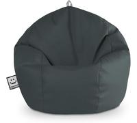 Happers Pouf Bambini Poltrona Morbida a Sacco per Sedersi con Imbottitura Puff per Gioco Relax Lettura Puffo Interno Ecopelle Quotidiano di lunga Durata grigio scuro