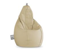 Happers Pouf Poltrona a Sacco Similpelle per uso Interno Beige XXL