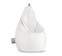 Happers Pouf Poltrona a Sacco Similpelle per uso Interno Bianco XXL