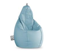 Happers Pouf Poltrona a Sacco Similpelle per uso Interno Blu Cielo XXL