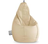 Happers Pouf Poltrona a Sacco Similpelle per uso Interno Ecru XXL