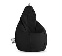 Happers Pouf Poltrona a Sacco Similpelle per uso Interno Nero XXL