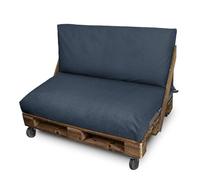 Happers Set Cuscini per Pallet da Esterno 120x80 + 120x45 cm Grigio Petrolio Naylim Mate Cotone Antimacchia Sfoderabile Lavabile per Divano Bancali Giardino Terrazza Patio Relax