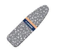 happhom Copriasse da stiro con imbottitura extra spessa e resistente, 4 strati, rivestimento argento, chiusura con coulisse con imbottitura resistente alle bruciature e alle macchie, 45 x 125 cm
