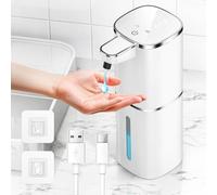 HAPPHOOH Dispenser Sapone Automatico,400ml Dispenser Sapone Bagno a Muro Con Sensore Infrarossi,USB Ricaricabile,Impermeabile IPX5 Soap Dispenser Per Cucina Bagno