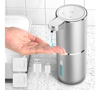 HAPPHOOH Dispenser Sapone Bagno,380 ml Dispenser Sapone Automatico con Sensore di Movimento Infrarossi,Muro,Ricaricabile Tramite USB,Impermeabile IPX5 Dispenser per Cucina, Bagno