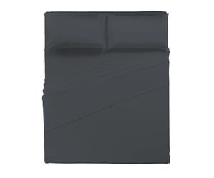 HAPPIDEA COMPLETO LETTO MATRIMONIALE GRAFITE 100% COTONE