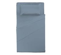 HAPPIDEA COMPLETO LETTO PIAZZA 1/2 AZZURRO POLVERE 100% COTONE