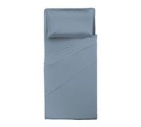 HAPPIDEA COMPLETO LETTO SINGOLO AZZURRO POLVERE 100% COTONE