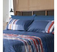 Happidea - Lenzuola Completo Letto, 100% Cotone, Matrimoniale, Geometrico, Made in Italy, Federe, Lenzuolo Sopra, Lenzuolo con Angoli Elastici, Disegno Torricelle