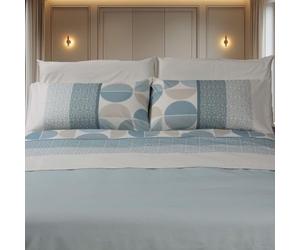 Happidea - Lenzuola Completo Letto, Cotone Caldo Invernale 100% Flanella, Piazza e Mezza Francese, geometrico, Prodotto in Italia, Federe, Lenzuolo Sopra, Lenzuolo Sotto,Disegno Cocoon