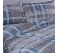 Happidea - Lenzuola Completo Letto, Scozzese geometrico Jasper, Singolo, 4 Pezzi, Cotone 100% Flanella, Prodotto in Italia