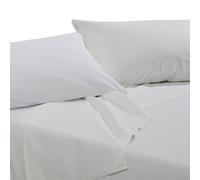 Happidea - Lenzuolo Sopra Piano, 100% Cotone, Tinta Unita, Made in Italy, Pack Barattolo Riutilizzabile, Lenzuolo Sopra 250x290, Matrimoniale Bianco