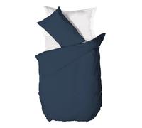 HAPPIDEA PARURE COPRIPIUMINO SINGOLO BLU PROFONDO 100% COTONE