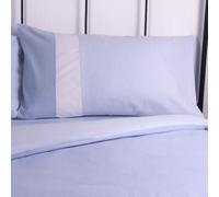 Happidea - Set copripiumino con federe 100% flanella di cotone caldo invernale, reversibile doppio colore, Prodotto in italia, Piazza e Mezza 205x200 +45 cm, Federa 50x80, Azzurro