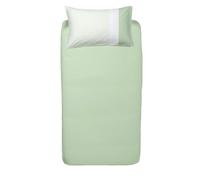 Happidea - Set copripiumino con federe 100% flanella di cotone caldo invernale, reversibile doppio colore, Prodotto in italia, Singolo 155x200 +45 cm Patella, Federe 50x80, ore Verde