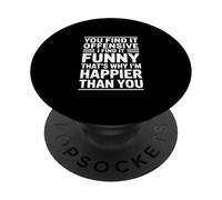 Happier Than You Funny Daying Bold Typography PopSockets PopGrip Adesivo