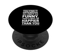 Happier Than You Funny Daying Bold Typography PopSockets PopGrip Adesivo