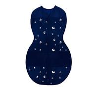 Happiest Baby Sleepea Fasciatura Rapida - Cotone 100% Biologico - Favorisce un Corretto Sviluppo Delle Anche (Pianeti Notturni, Medio)