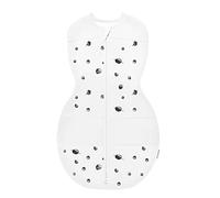 Happiest Baby Sleepea Fasciatura Rapida - Cotone 100% Biologico - Favorisce un Corretto Sviluppo Delle Anche (Pianeti Avorio, Medio)