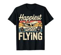Happiest When Flying Viaggio di Vacanza - Maglietta