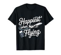 Happiest When Flying Viaggio di Vacanza - Maglietta